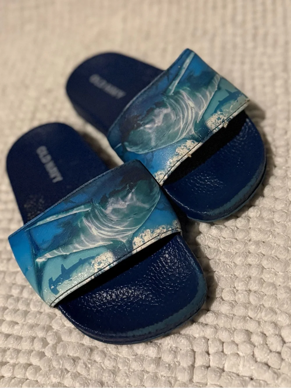 2 Pair Kids Blue Slide Sandals and Mickey Print Blue Flip Flops - 2-Pack