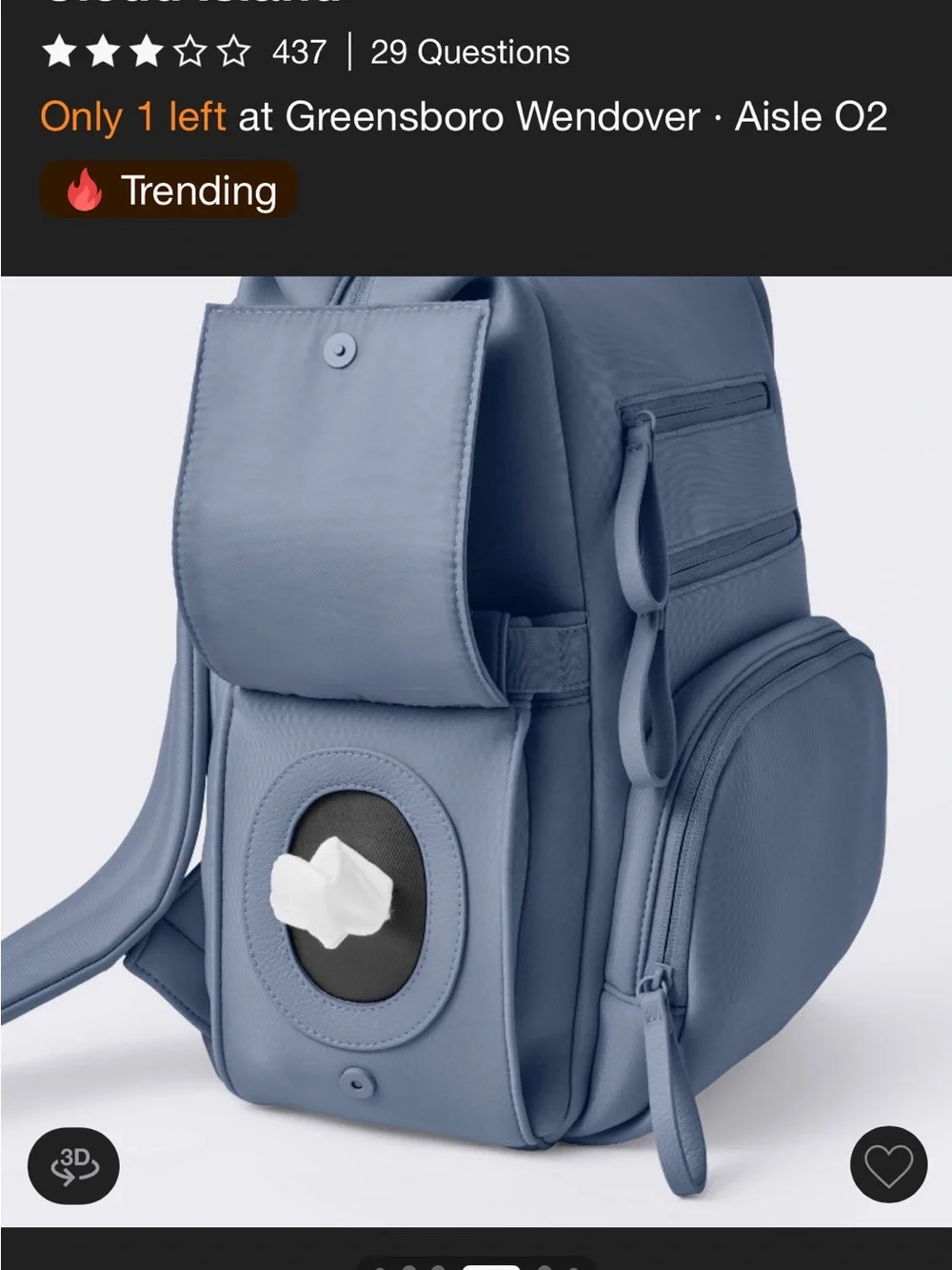 cloud island Blue Baby Diaper Backpack with Wipe Dispenser