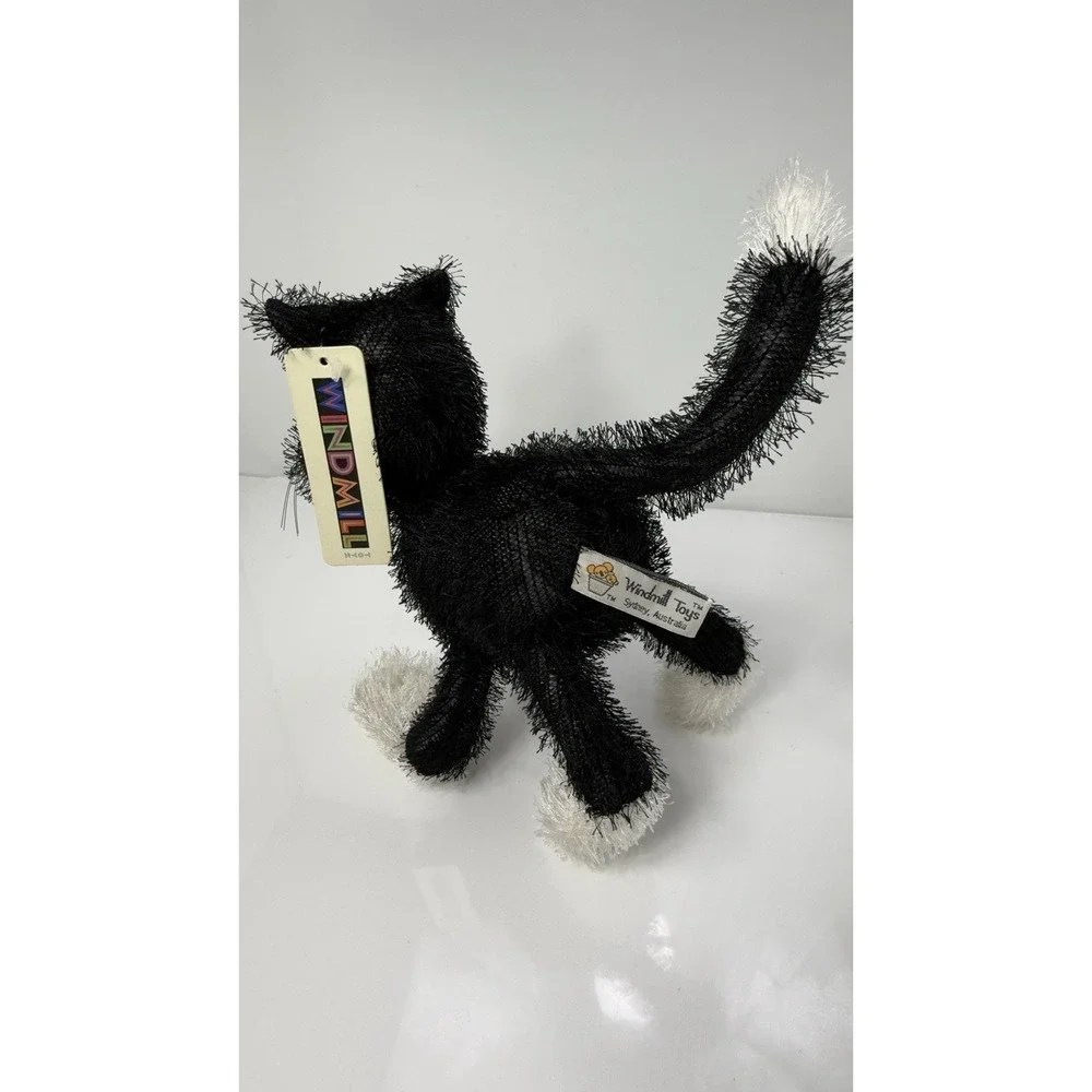 NWT CAT PLUSH TOY BLACK AND WHITECAT WINDMILL TOYS SOFT TOY ABOUT 12