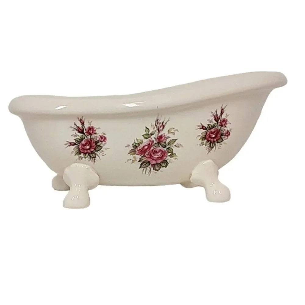 VTG, VB ATHENA CALIFORNIA MADE IN USA MINIATURE PORCELAIN CLAW FOOT TUB SOAP