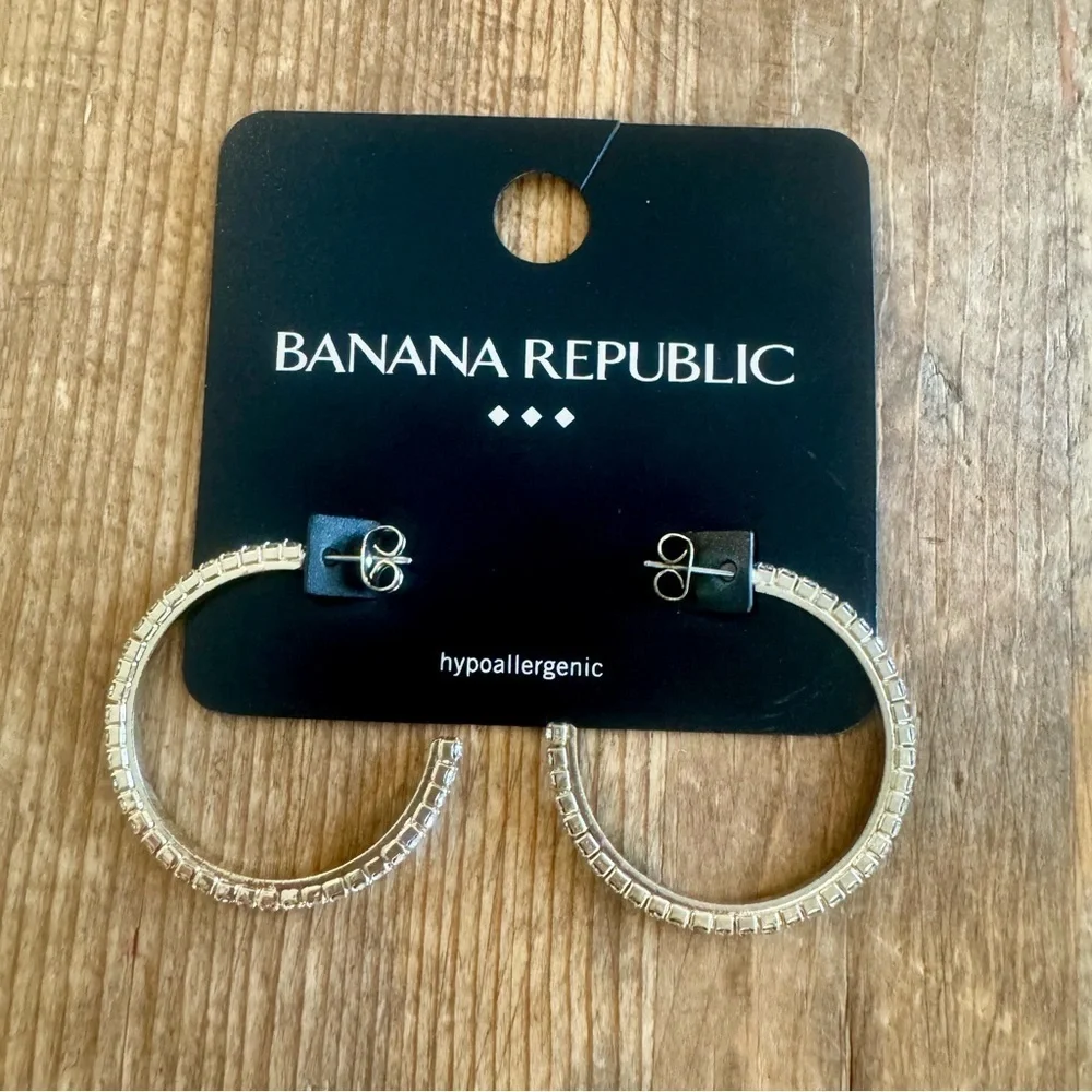 Banana Republic Hypoallergenic Silver Textured Earrings