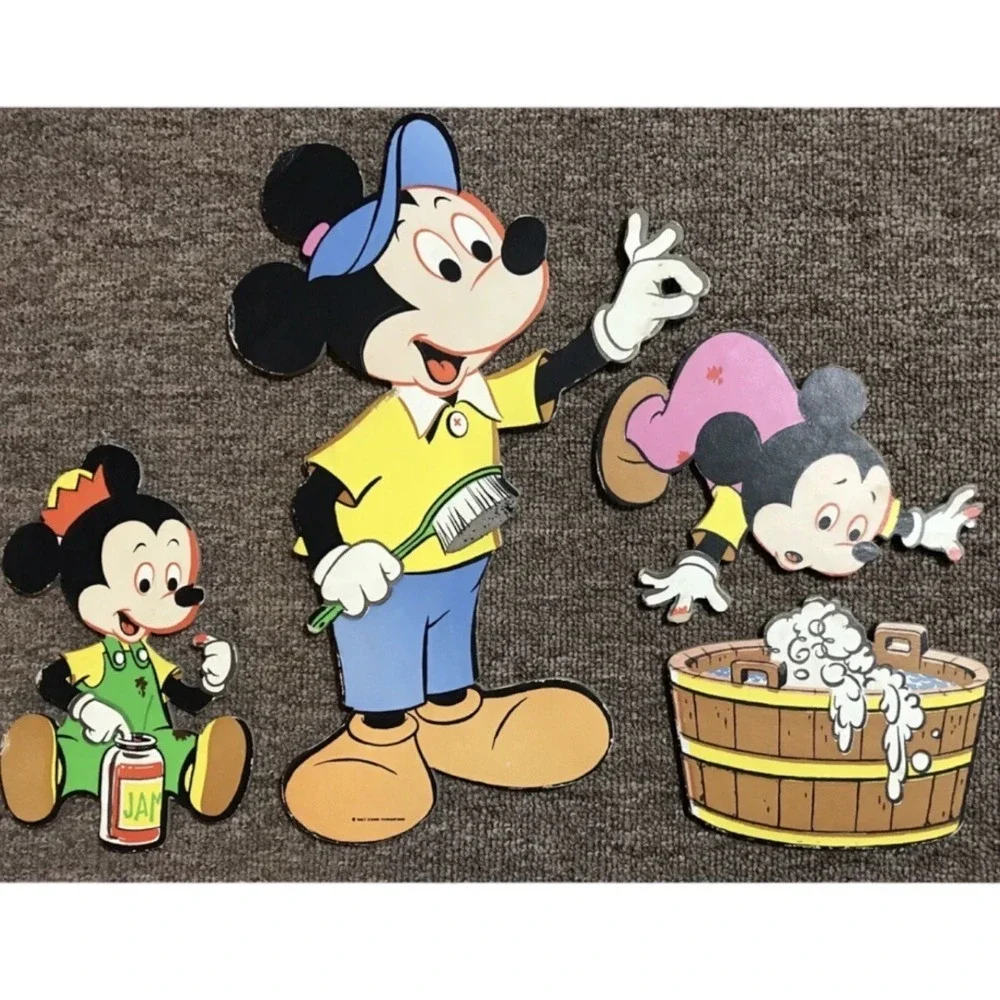Vintage Walt Disney Productions Mickey Minnie Wall Hanging Nursery Decor