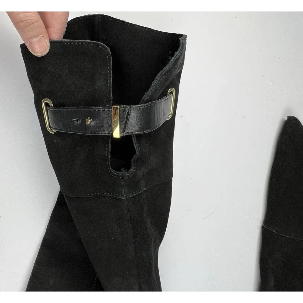MERONA Boots Womens Size 8 Tessie Black Suede‎ Over-the-Knee Tall OTK Equestrian