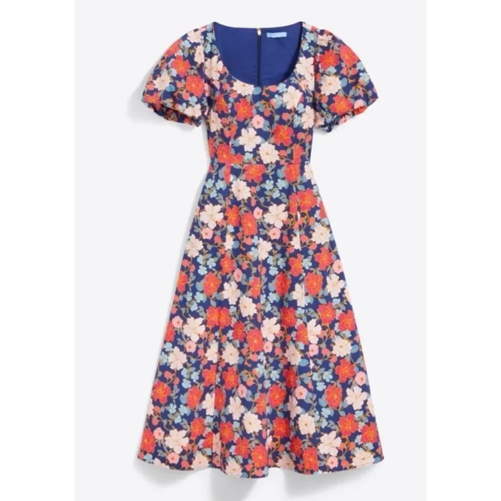 Draper James Julianne Midi Dress in Blooming Peony Size 6 / NWOT