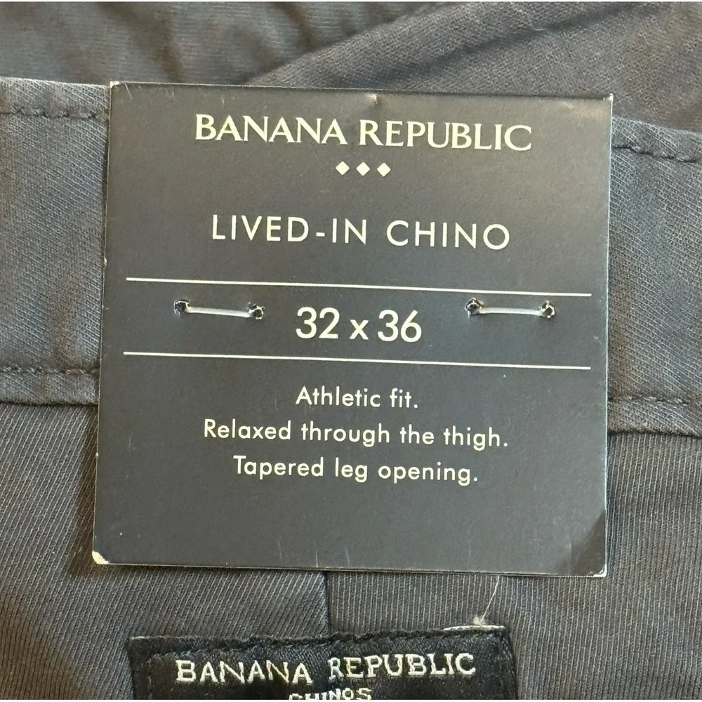Banana Republic Gray Casual Athletic Fit Lived-In Chino Pants‎ Men's 32x36 Tall