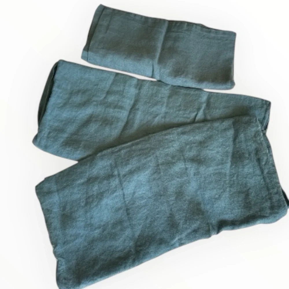 Quince European Linen Euro Sham - Ocean 26x26 and 2 King Pillowcases NWT