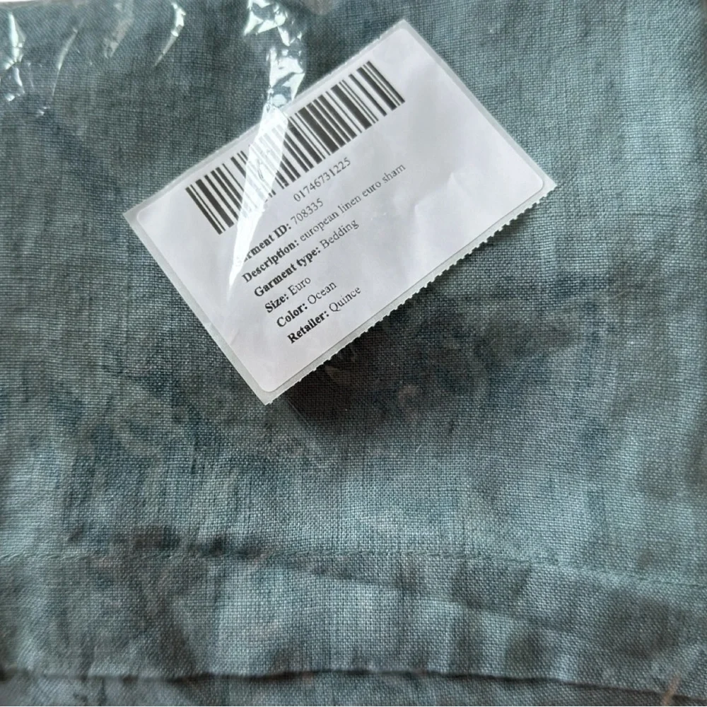Quince European Linen Euro Sham - Ocean 26x26 and 2 King Pillowcases NWT