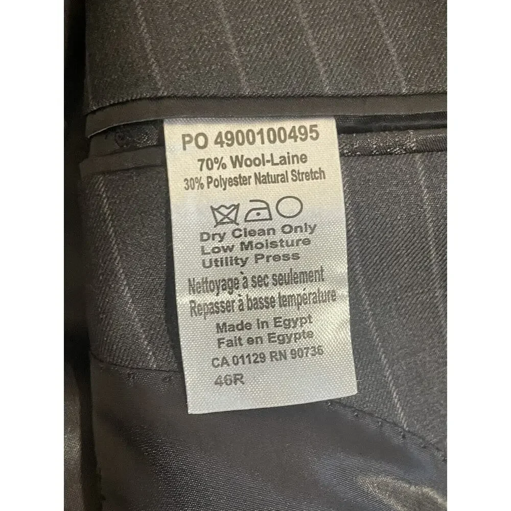 $699 NWT RALPH LAUREN ULTRAFLEX PINSTRIPE BLACK‎ SUIT JACKET MEN’S 46R