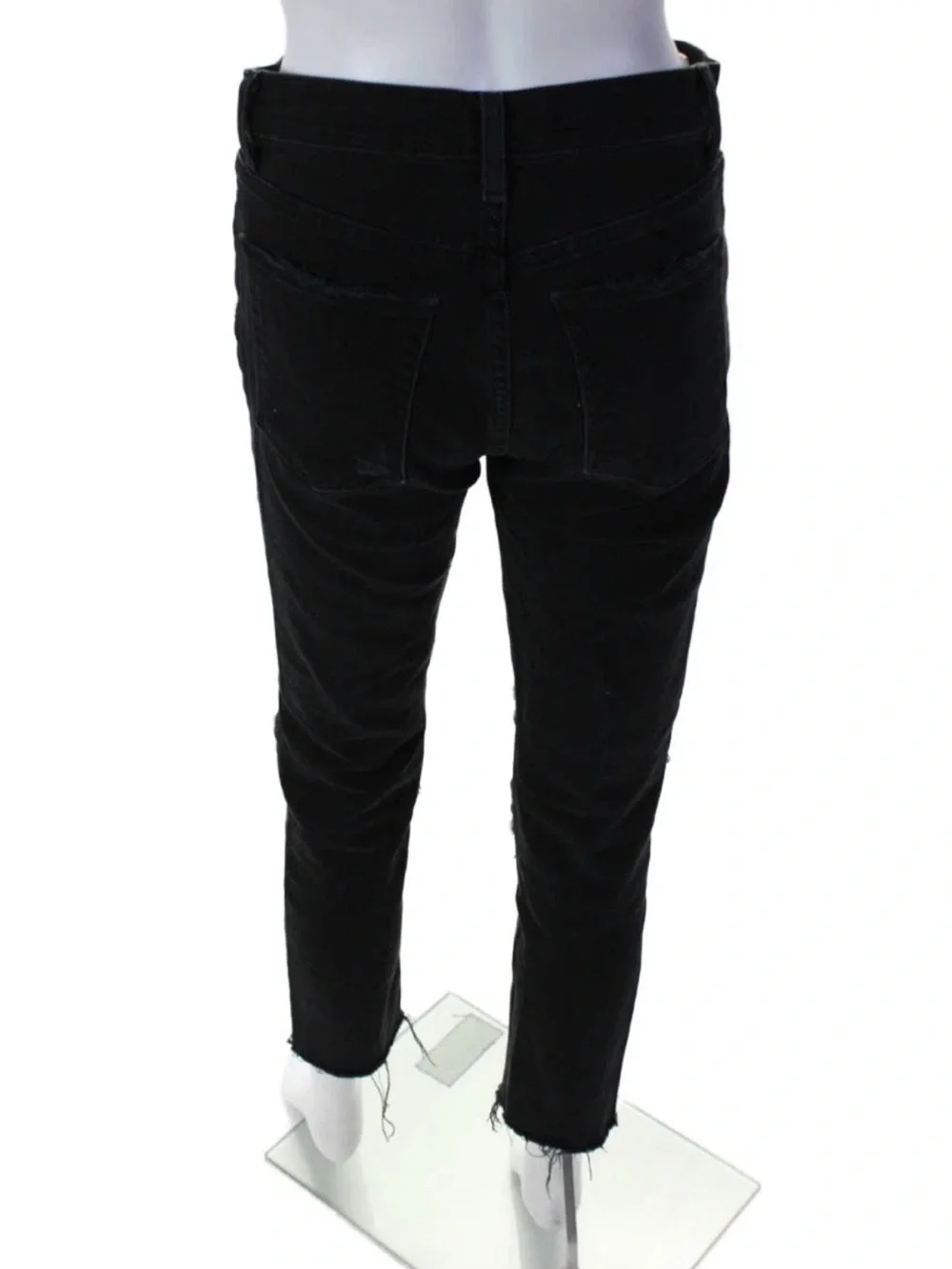 Reformation Camille Skinny Jeans in Black High Rise Distressed Knee Size 26