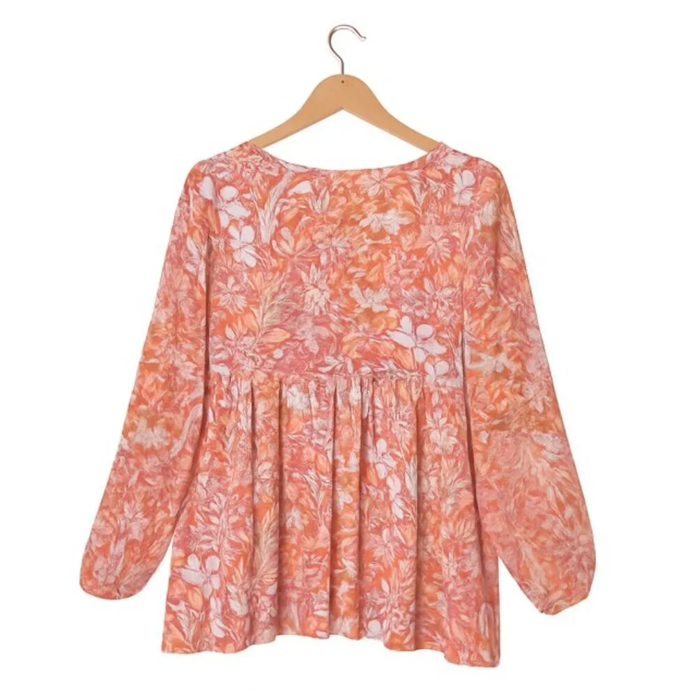 TORRID Super Soft Floral Knit Empire Waist Blouse - Size 1X