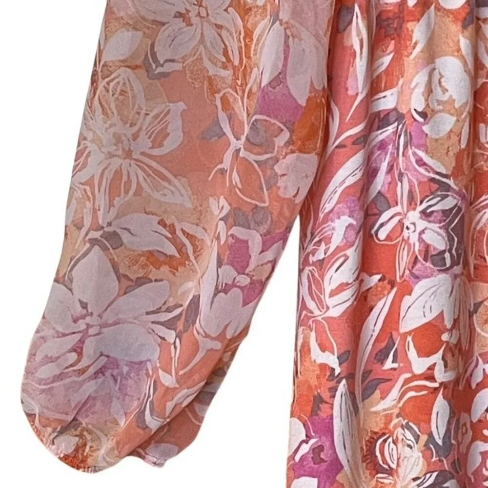 TORRID Super Soft Floral Knit Empire Waist Blouse - Size 1X