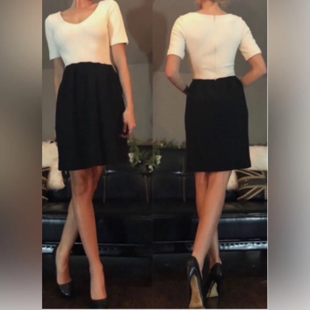 Anthropology Ganni Black and white Midi dress sz XS EUC