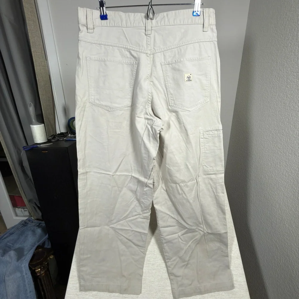 Phys.Sci Carpenter Pants 34x32 Mens Canvas Utility Stone White