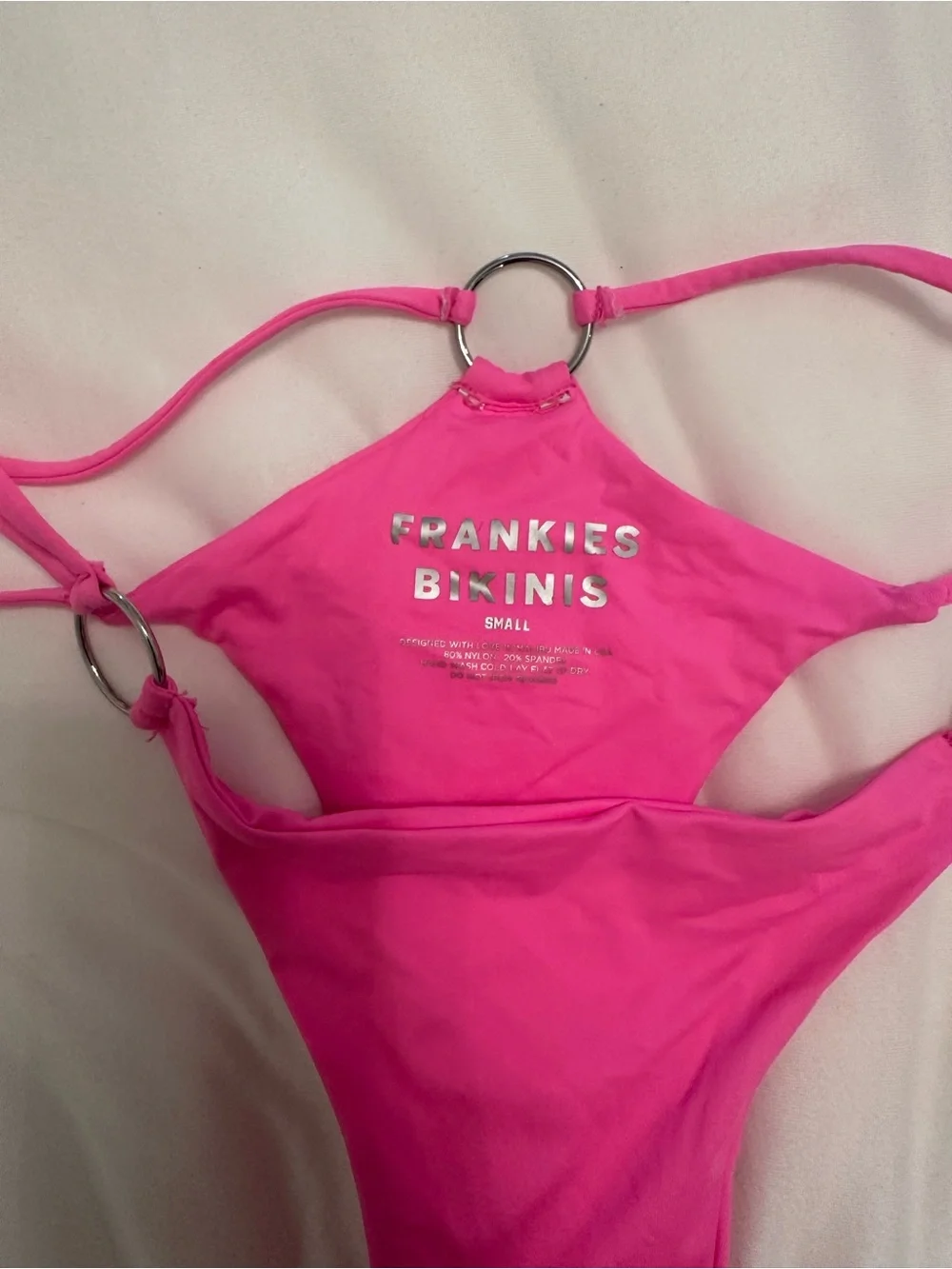 Frankies Bikinis Kailyn Skimpy String Bikini Bottom in Pink Punch
