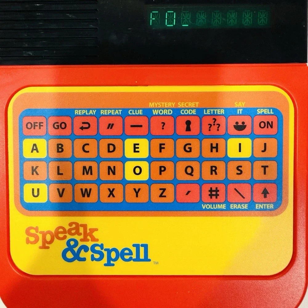 Speak & Spell Electronic Learning Toy Red Yellow Tested Works Basic Fun 09624