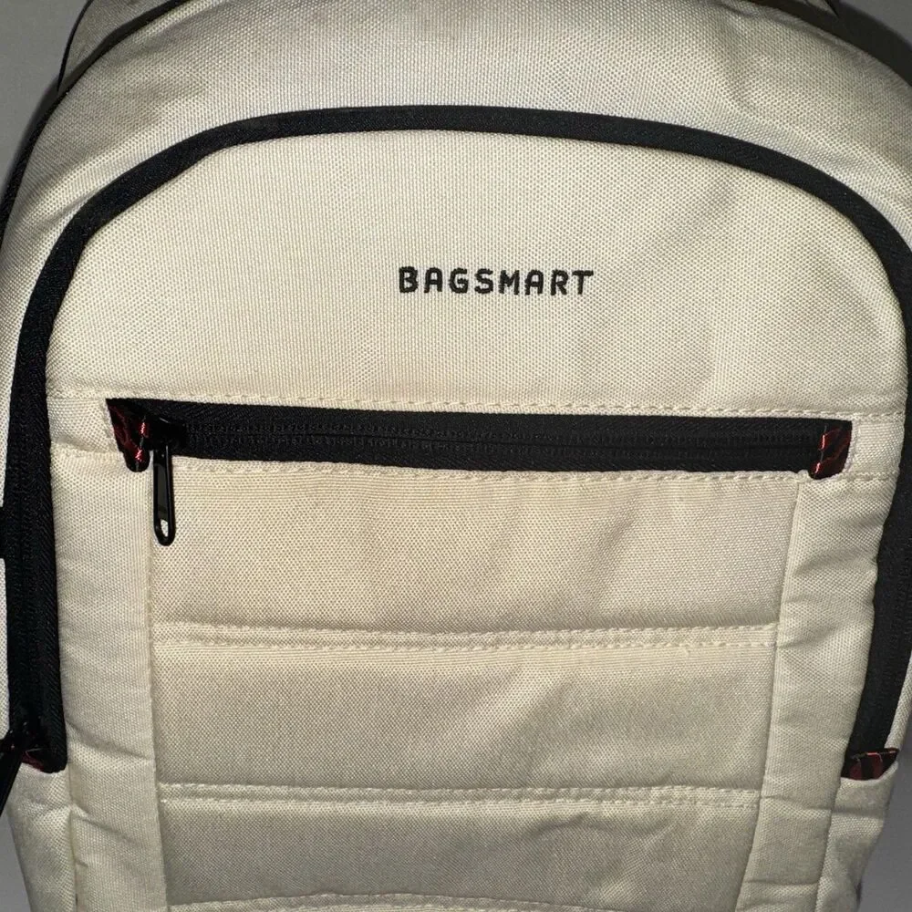 BAGSMART Camera Backpack Beige Tech Gear Bag Laptop Compartment Adjustable