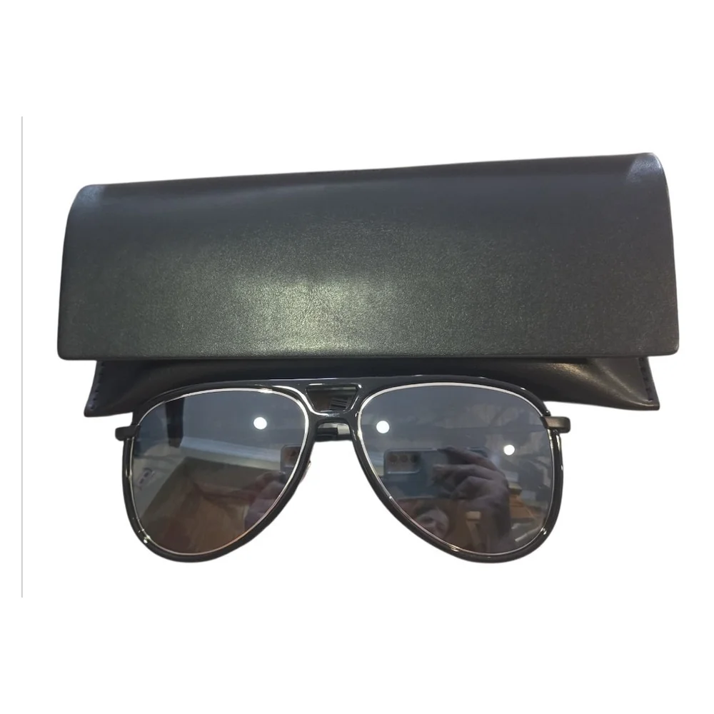 NEW SAINT LAURENT CLASSIC 11 RIM 002 BLACK, SILVER SUNGLASSES