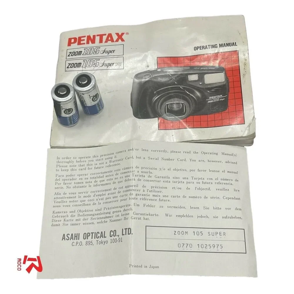 Pentax Zoom 105 Super 35mm Film Camera Point & Shoot Camera Built N Flash
