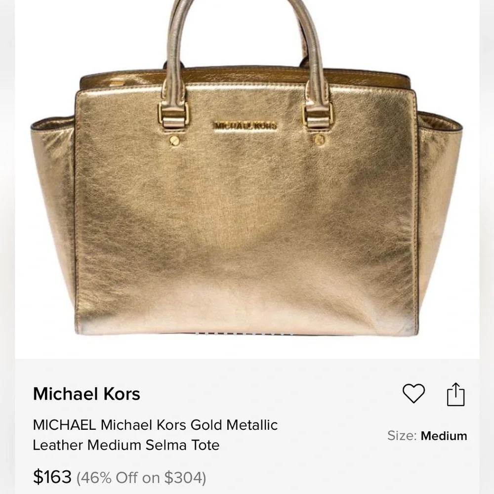 Michael Kors SELMA large Gold Tote