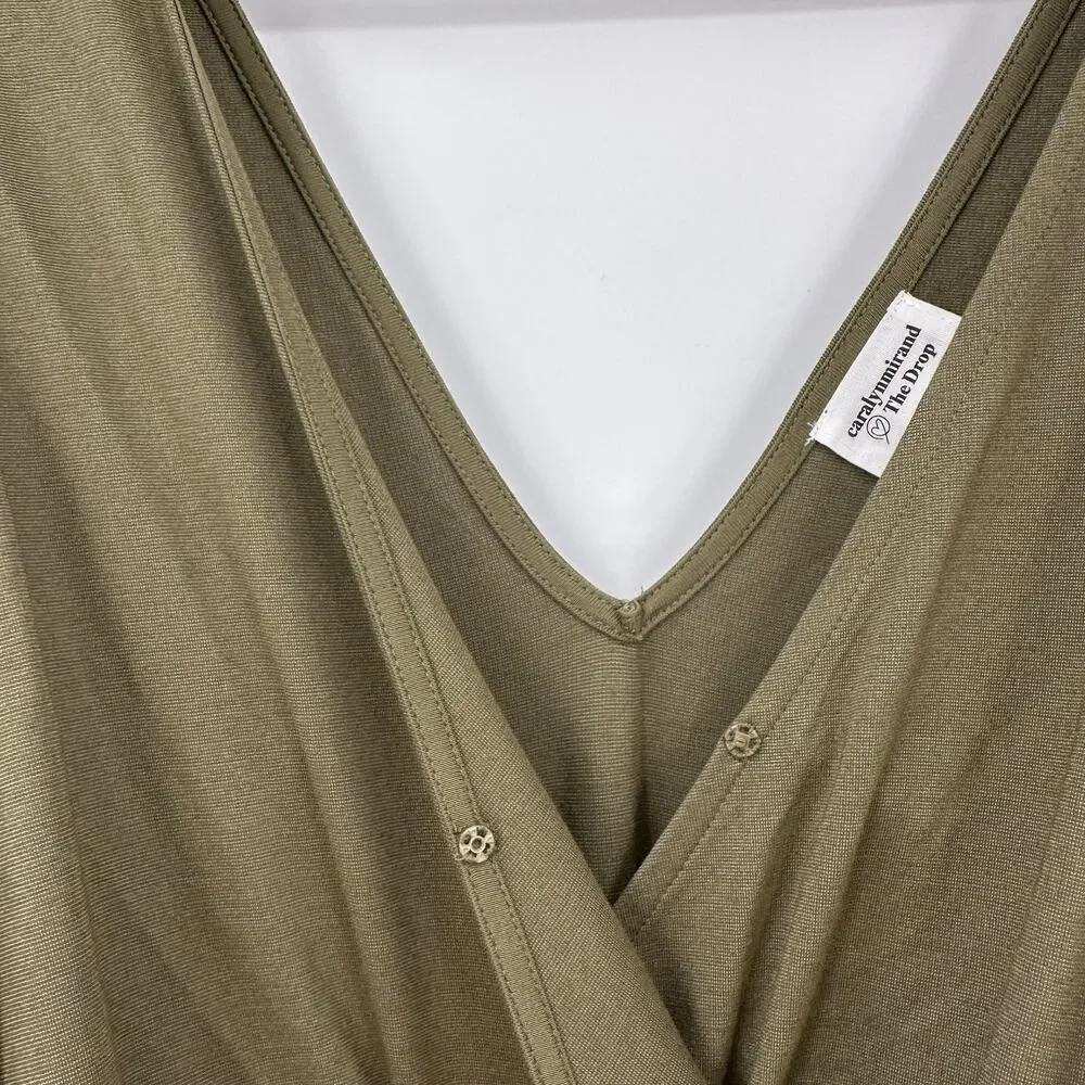 THE DROP BY CARLYN MIRAND NWT Green Wrap Jumpsuit in Olive Green // L