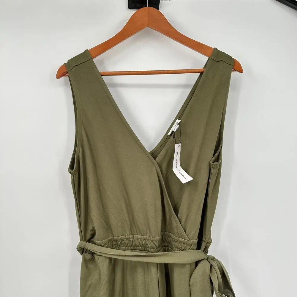 THE DROP BY CARLYN MIRAND NWT Green Wrap Jumpsuit in Olive Green // L