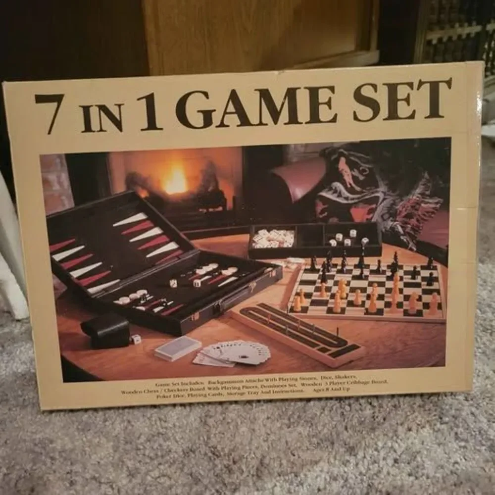 7-in-1 Game Set – Backgammon, Chess, Checkers & More