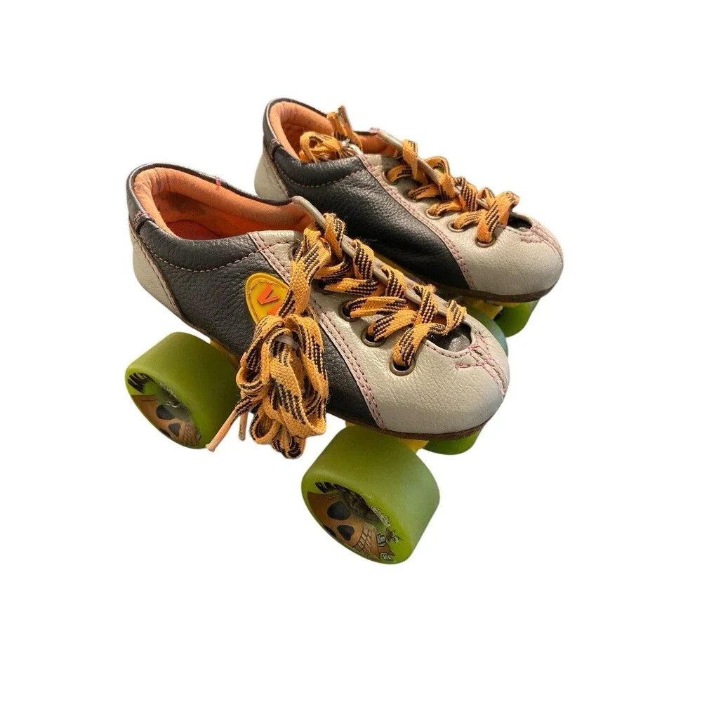 Vintage Viva 4.6 Roll‎ Skates Leather Toddler Boy/Girl Size 1
