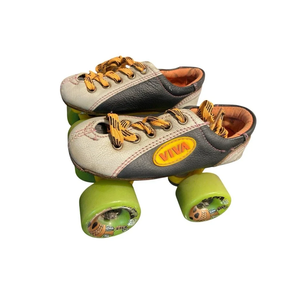 Vintage Viva 4.6 Roll‎ Skates Leather Toddler Boy/Girl Size 1