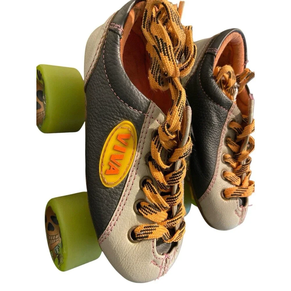 Vintage Viva 4.6 Roll‎ Skates Leather Toddler Boy/Girl Size 1