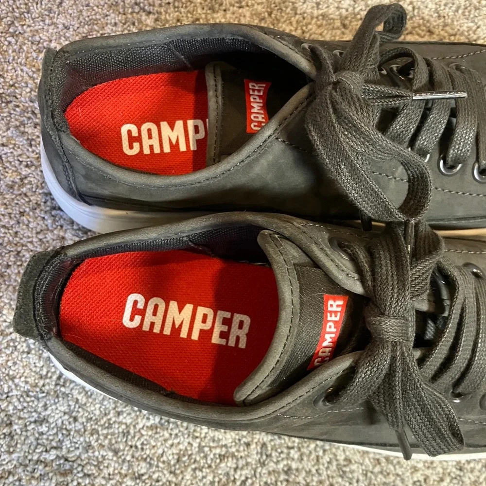 Camper Runner Up Dark Grey Nubuck Leather Platform Sneakers EU 36 US 6 Retro EUC