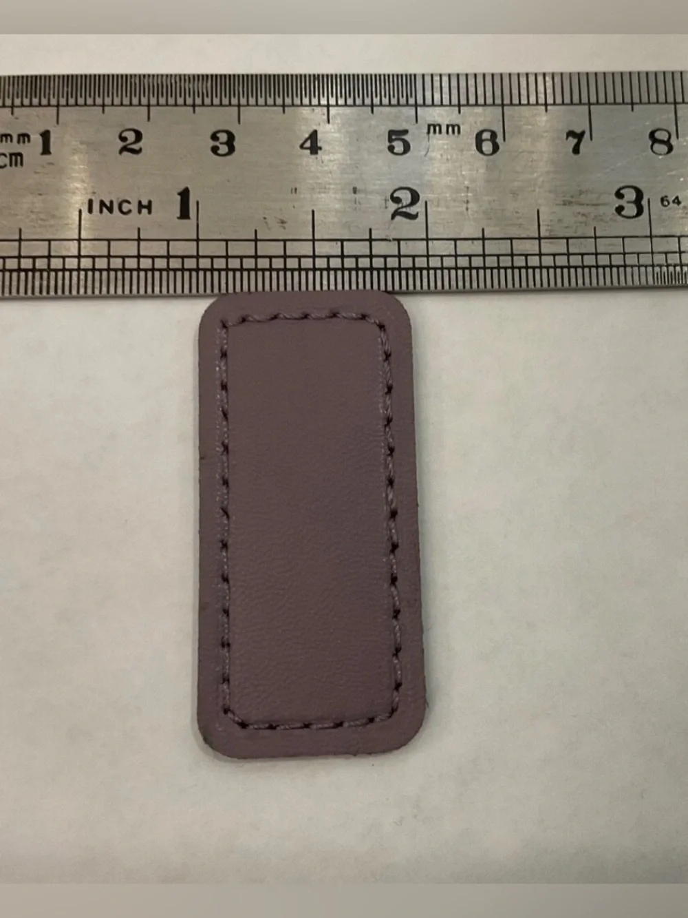 NEW Tumi Extra Small 2” x 15/16” Leather Monogram Patch in LILAC PURPLE