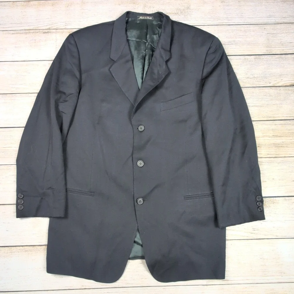 Giorgio Armani Le‎ Collezioni Black Pure Virgin Wool Blazer Jacket Italy 42