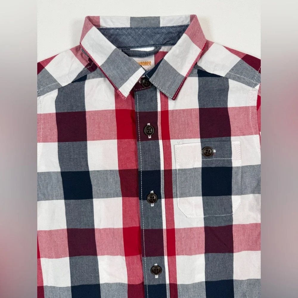 GYMBOREE Toddler Boys’ 100% Cotton Buffalo Plaid Short Sleeve‎ Button Down 2T