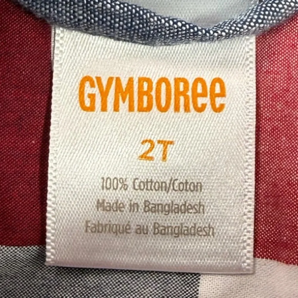 GYMBOREE Toddler Boys’ 100% Cotton Buffalo Plaid Short Sleeve‎ Button Down 2T