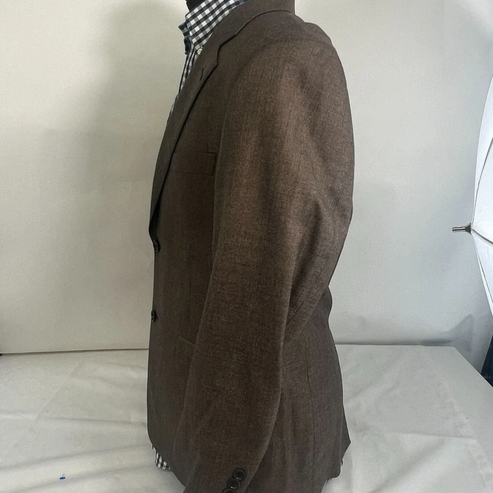TURNBURY Men's Brown Blazer Jacket Silk &‎ Wool Blend 40 S