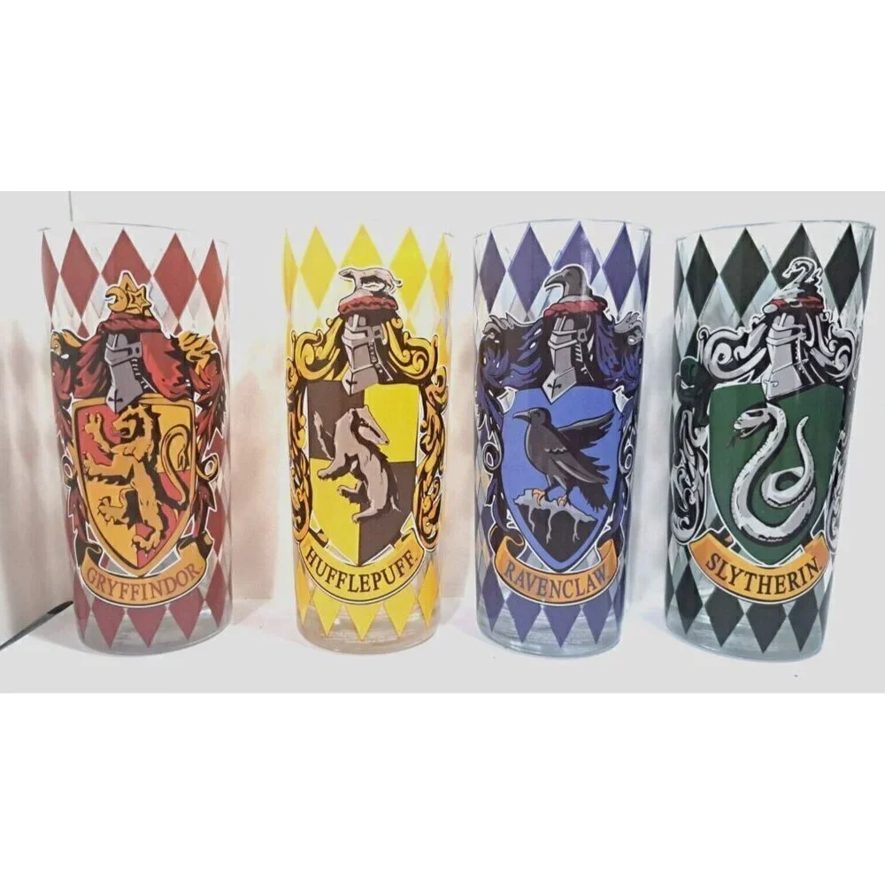 Silver Buffalo Harry Potter Hogwarts Houses 10 oz. Glasses Set of Four