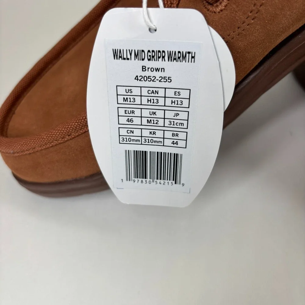 HEYDUDE Wally Mid GripR Warmth Men's‎ 13 Brown Suede Faux-Shearling Chukka Boots