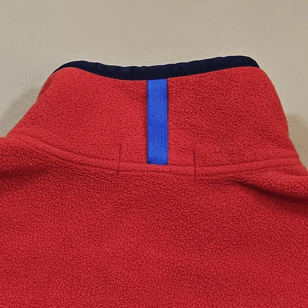 Polo Ralph Lauren Red Fleece Mens S‎ Sweater Mockneck Pullover 1/4 Snap Pockets