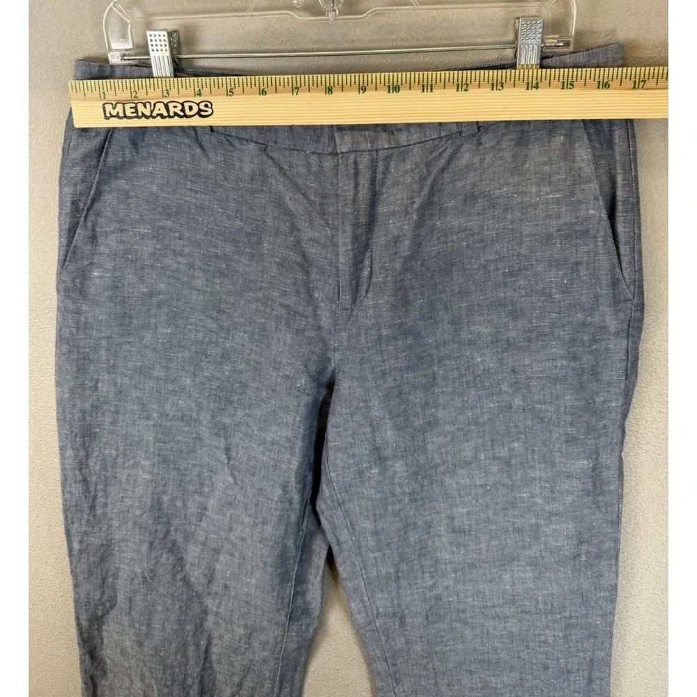 Banana Republic Women's Sz 10 Blue‎ Martin Fit Linen Blend Business Office Pants
