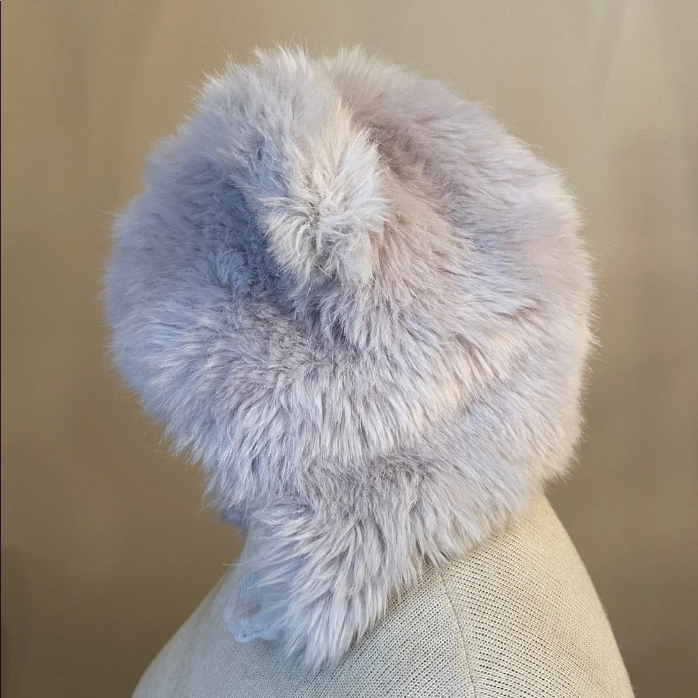 Restoration Hardware LUXE Fur Baby Animal Hood - Grey - 12 Months NWT