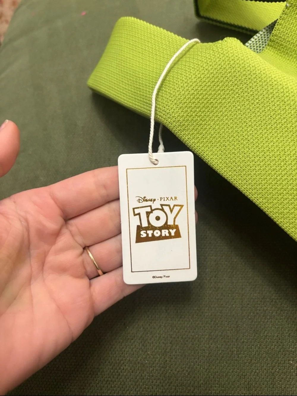 Disney Lime Green Three-Eyed Alien Knit Tote Bag Toy Story