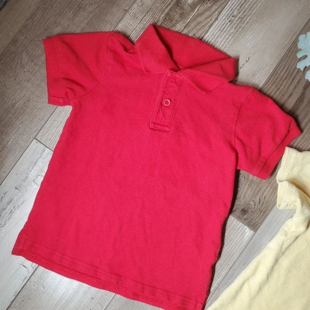 Toddler Boy Short Sleeve Polo Shirt Bundle Size 3T Easy Peasy & Garanimals EUC