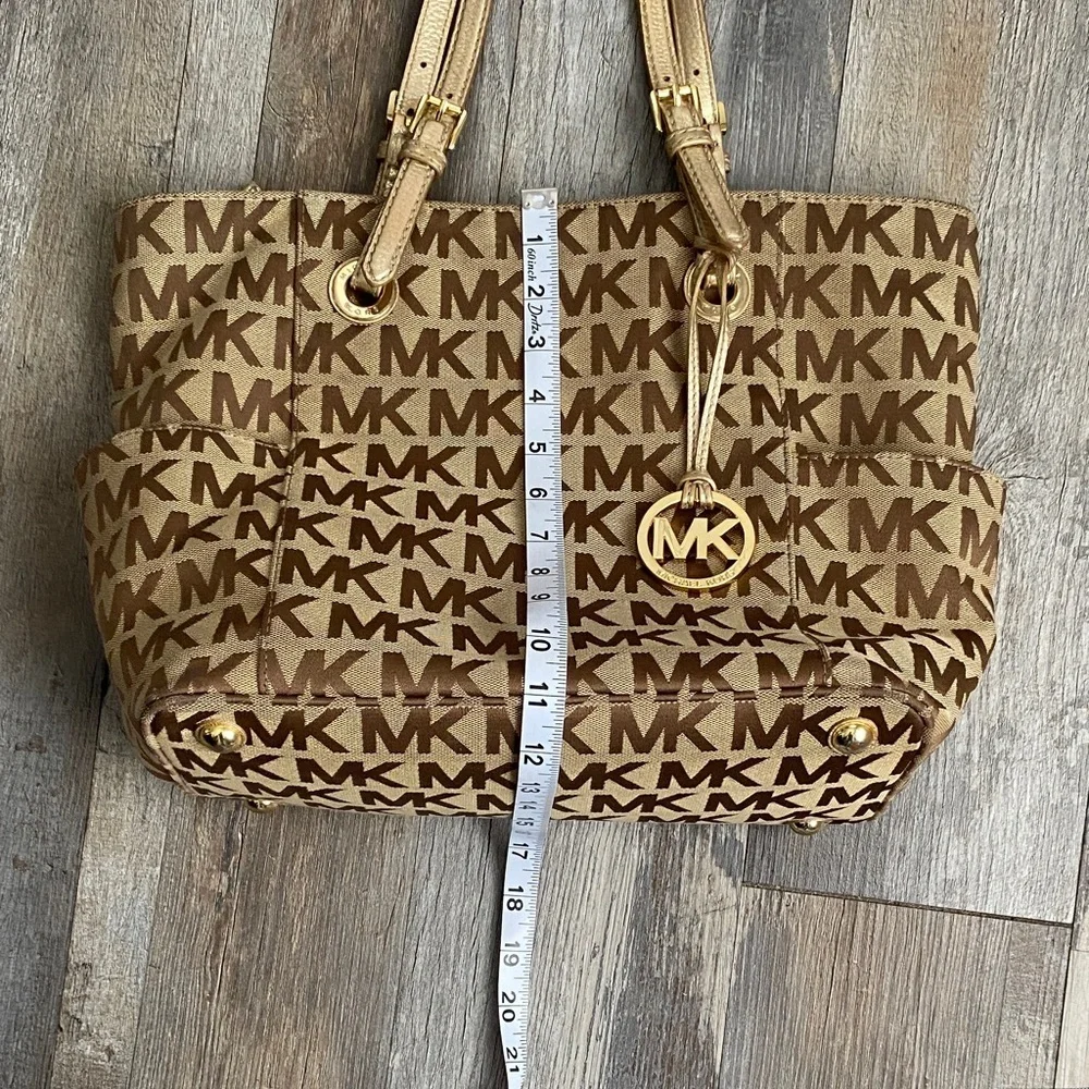 Michael Kors Brown and Gold Signature Tote