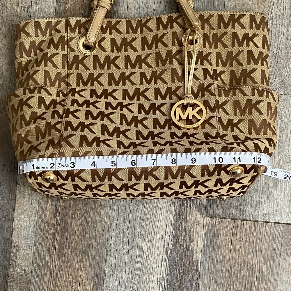 Michael Kors Brown and Gold Signature Tote