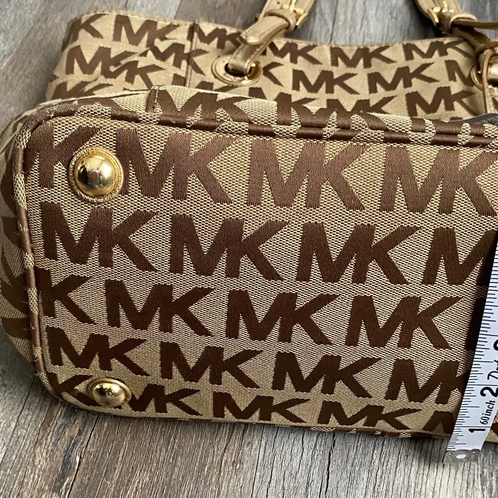 Michael Kors Brown and Gold Signature Tote