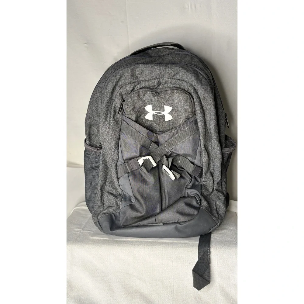 Under Armour Heather Grey Athletic Backpack Multi-Pocket School Gym Bag