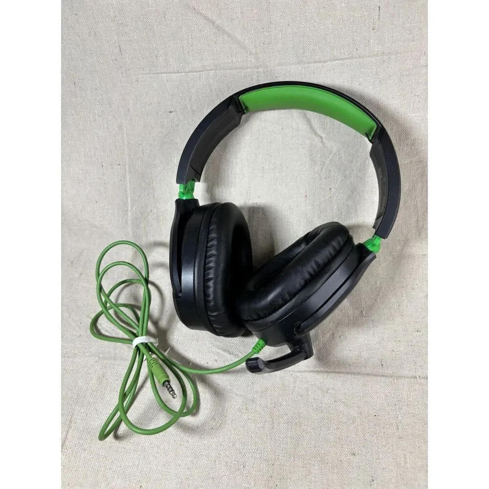 Turtle Beach Recon 70 Wired Gaming Headset in black and green Tested Works