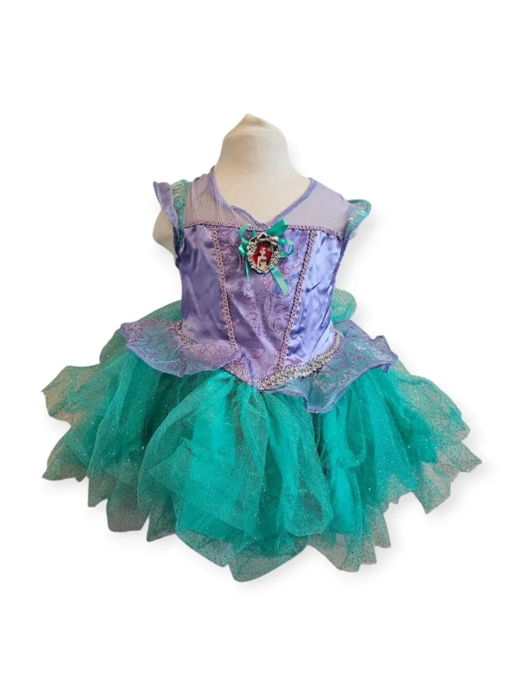 Disney Baby Ariel Mermaid Princess Dress Glitter Sparkle Dress Up Costume 6-12M