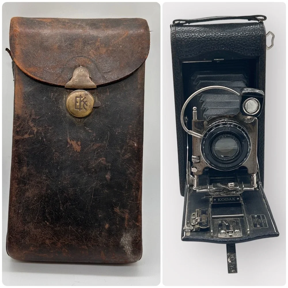 Vintage 1910-1915 Kodak No 3A Autographic Folding Pocket Camera & Case Model‎ C