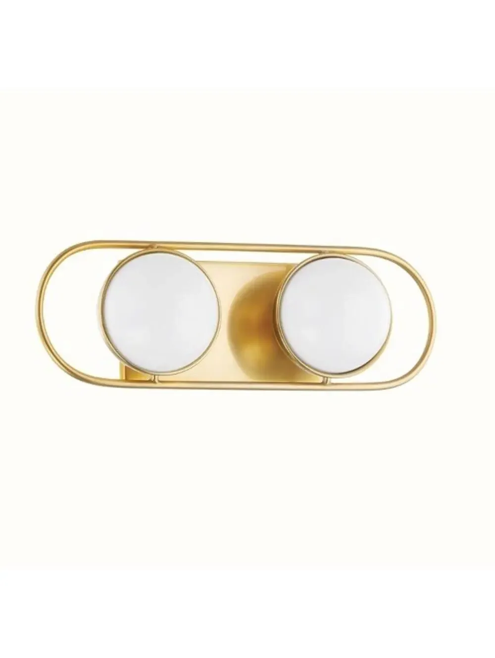Mitzi Amy 2 Light Wall Sconce Aged Brass Opal Glass G9 Bath Vanity Light New